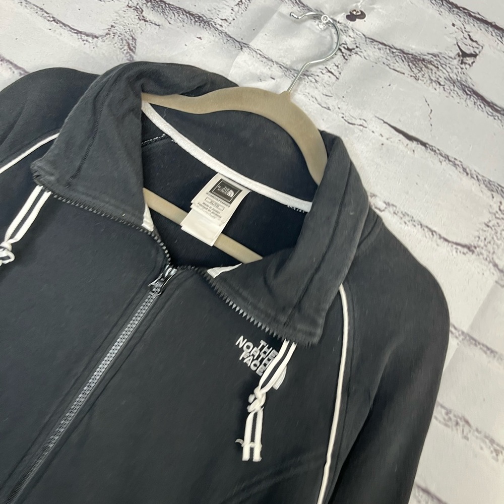The North Face Women’s XL Fleece Softshell Full-Zip Pullover Jacket Black White - Picture 7 of 14